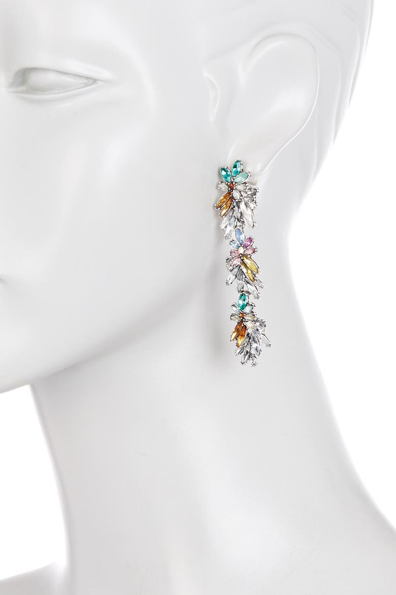 Cascading Color Dangle Earrings, Alternate, color, MULTI COLOR