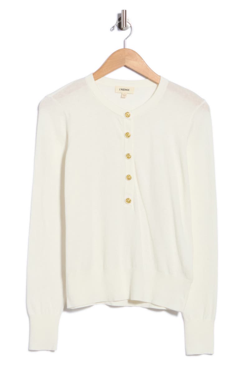 Ronda Henley Sweater, Main, color, IVORY/GOLD