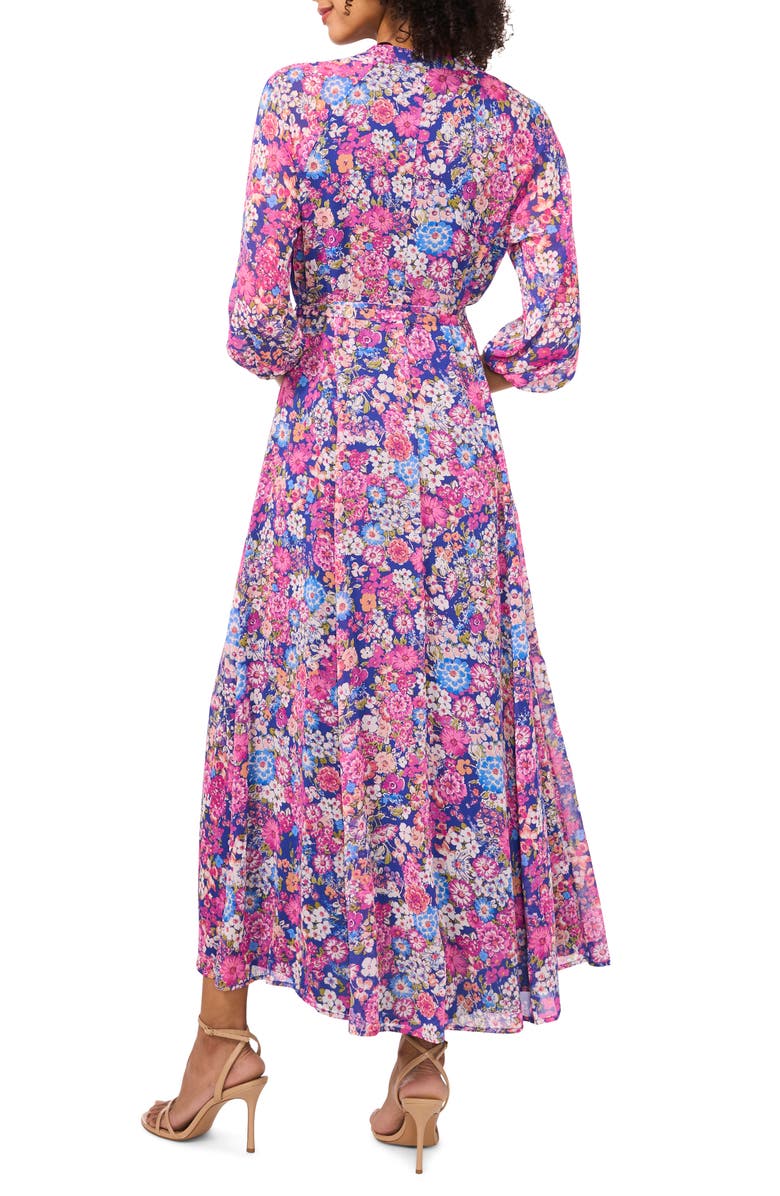 Vince Camuto Floral Balloon Sleeve Chiffon Maxi Dress, Alternate, color, 