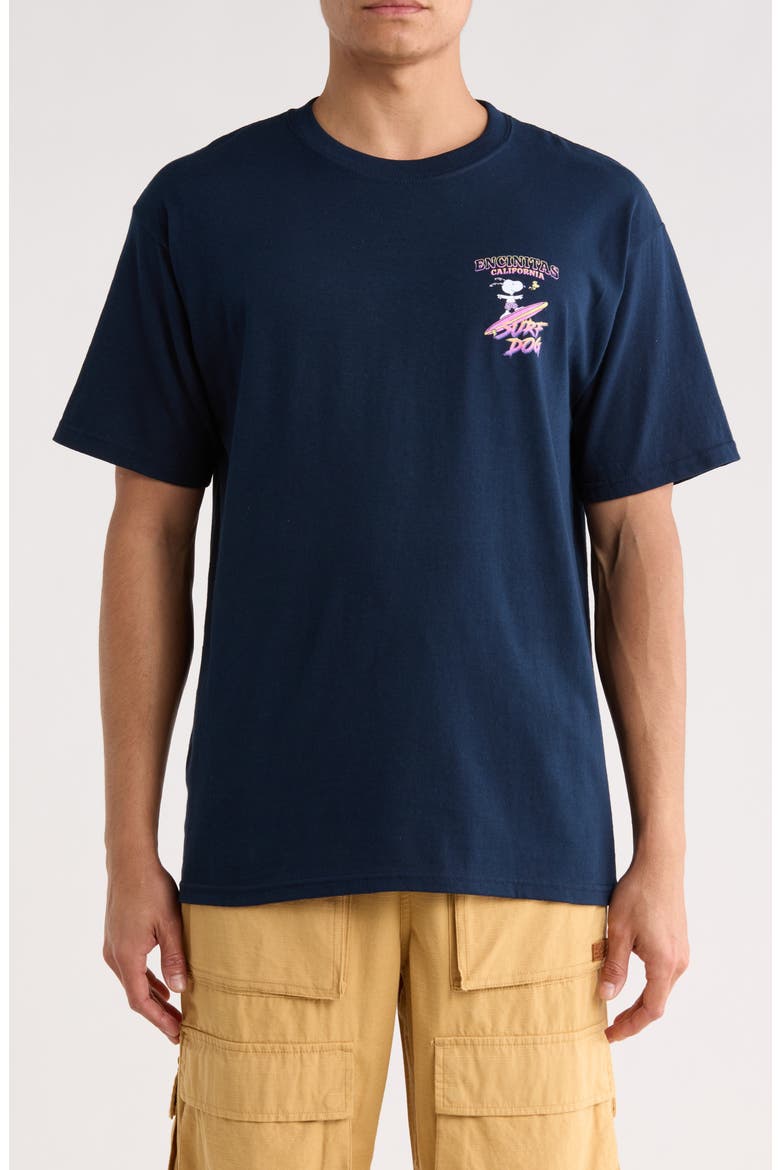 Peanuts® Encinitas Cotton Graphic T-Shirt, Main, color, NAVY