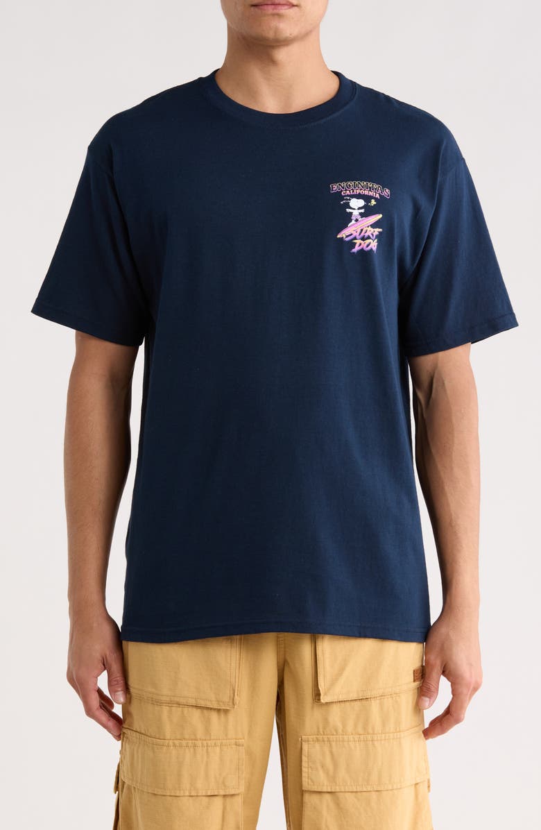 The Forecast Agency Peanuts<sup>®</sup> Encinitas Cotton Graphic T-Shirt, Main, color, Navy