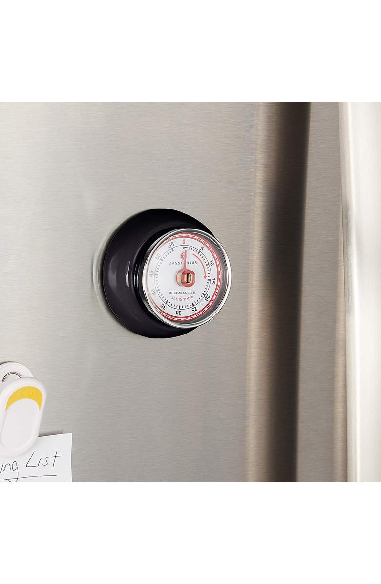 ZASSENHAUS Magnetic Retro 60 Minute Kitchen Timer, 2.75-Inch, Alternate, color, Black