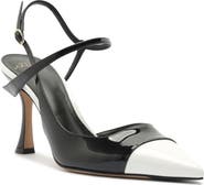 Alexandre Birman Tita Leather Cap Toe Slingback Pump