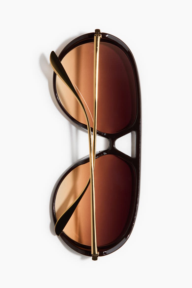 Aviator-style Sunglasses, Alternate, color, Dark brown