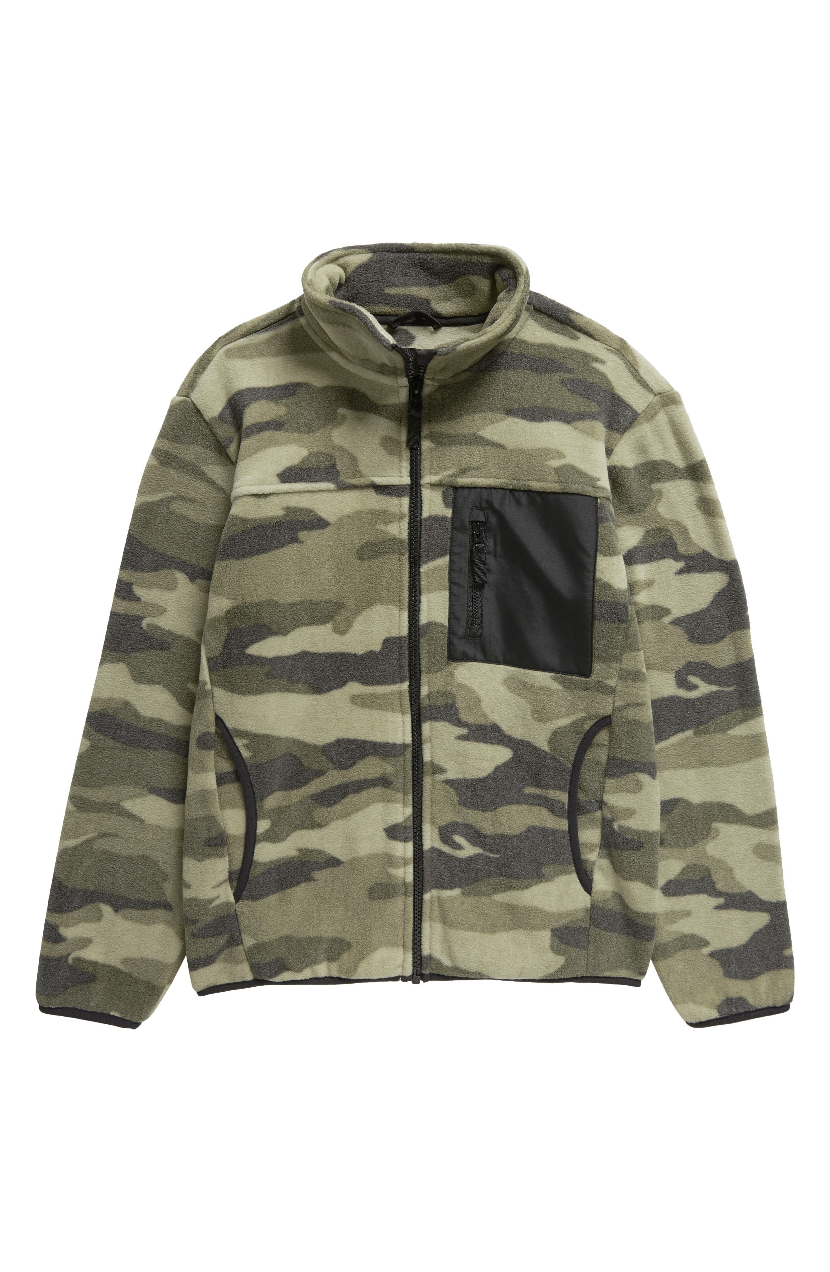 Treasure & Bond Kids' Camo Zip-Up Fleece Jacket (Men) | Nordstromrack