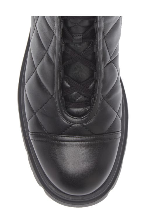 Stuart Weitzman Hudson Quilted Leather Hiker Booties In Black