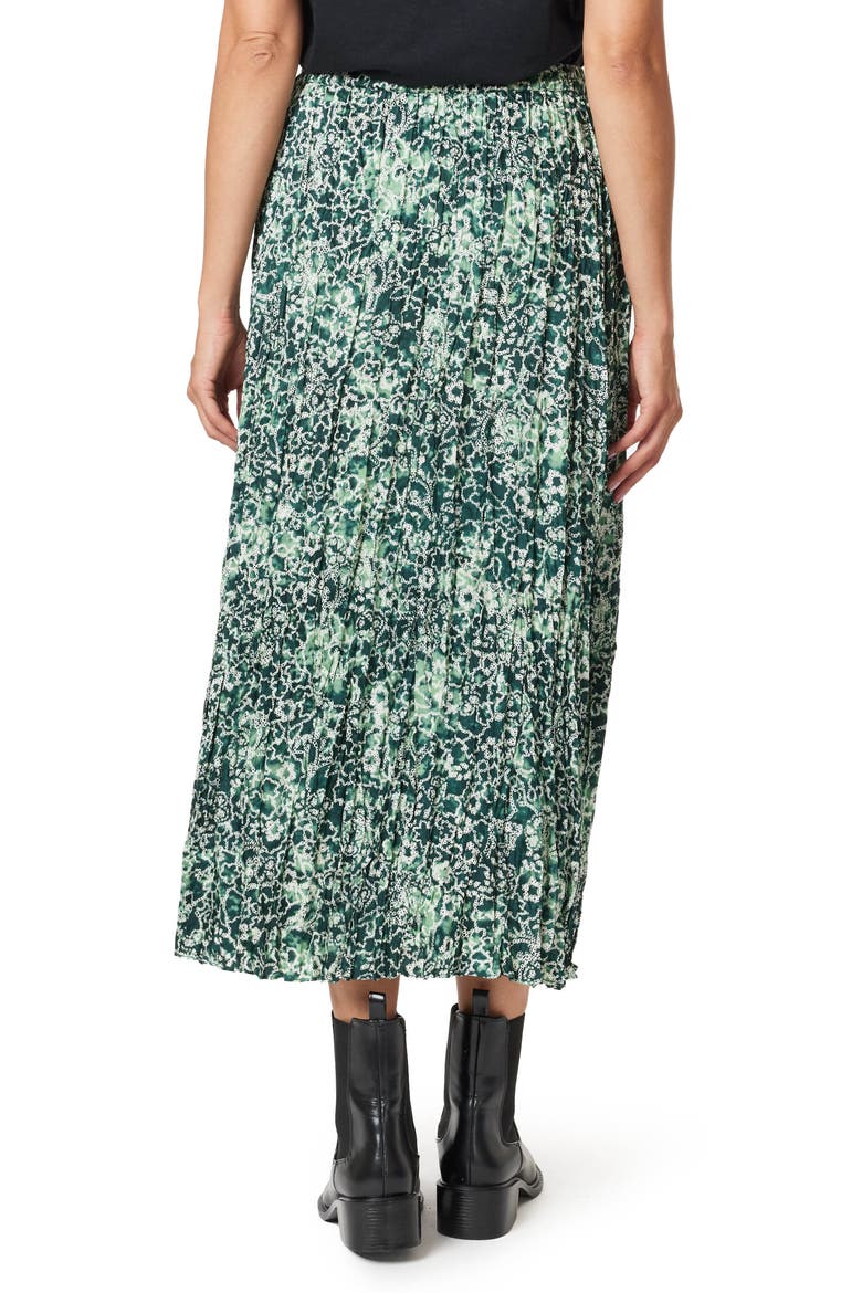 Shibori Floral Pleated Crinkle Skirt, Alternate, color, SHIBORI FLORAL GREEN
