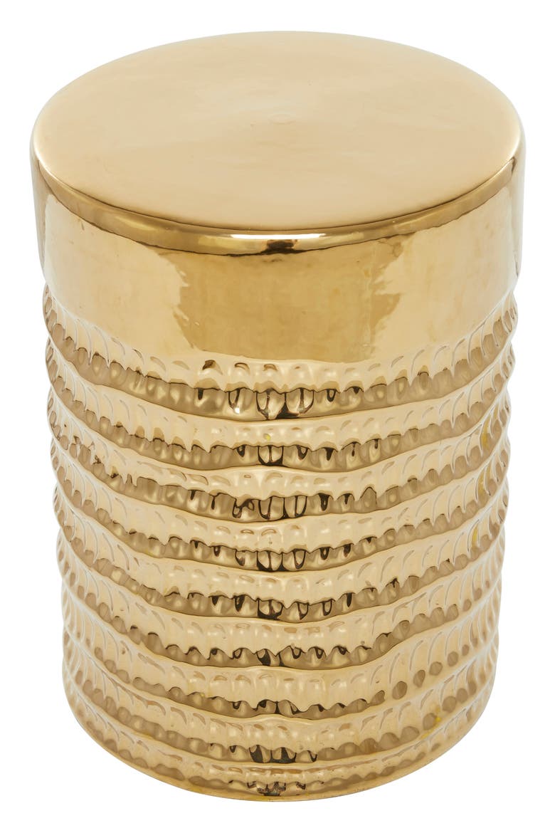 Goldtone Ceramic Glam Accent Table, Alternate, color, GOLD