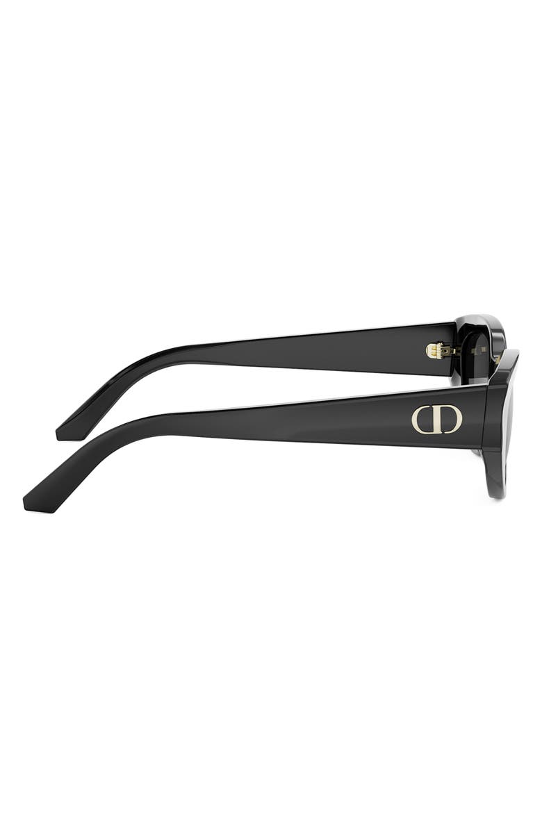 DIOR 'DiorGlow B1I 53mm Cat Eye Sunglasses, Alternate, color, Shiny Black / Smoke