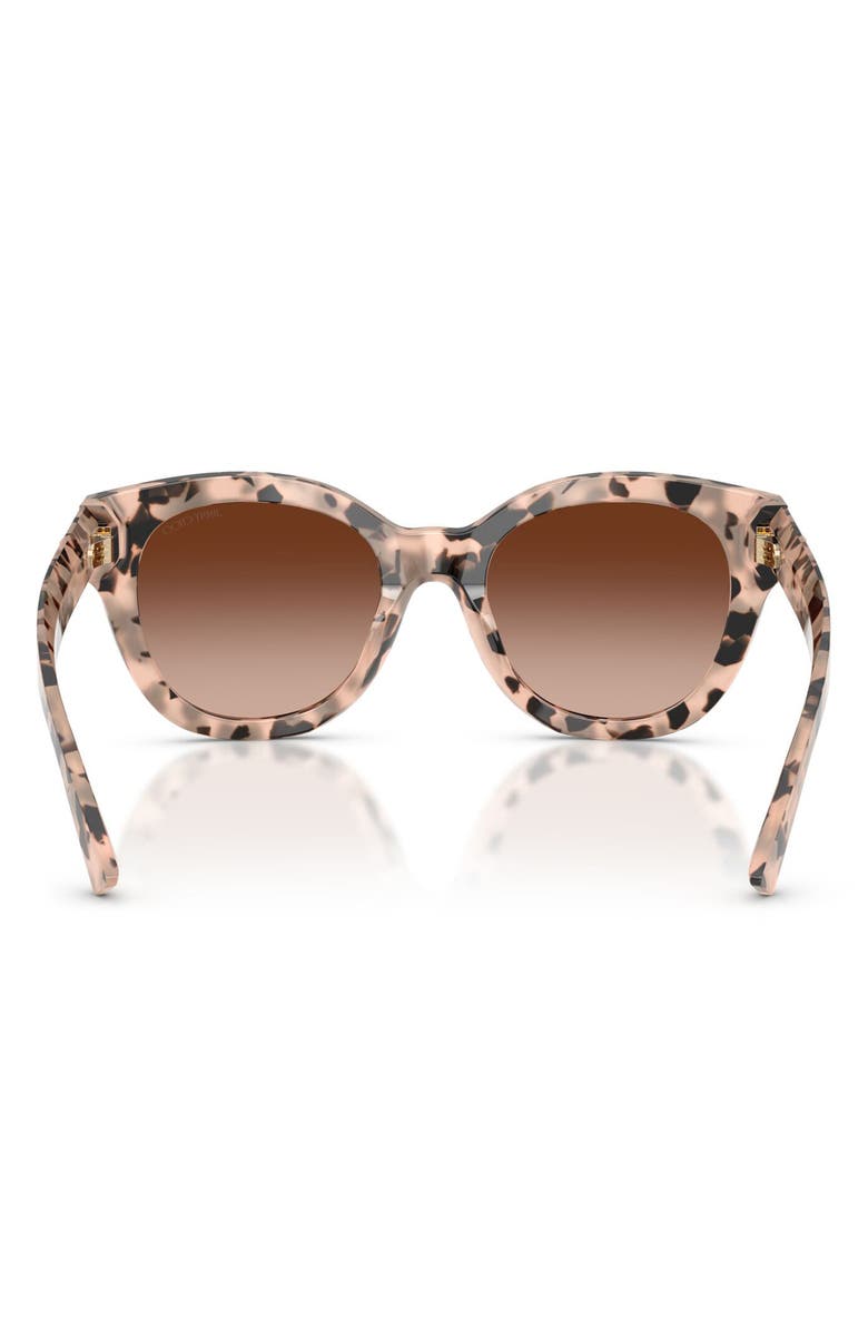 Jimmy Choo 51mm Gradient Round Sunglasses, Alternate, color, Pink Havana / Gradient Brown