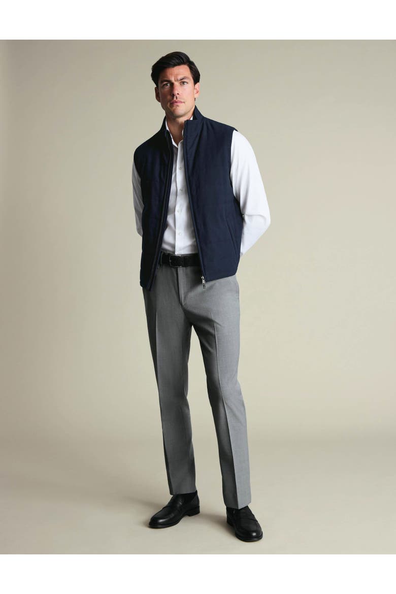 Flannel Quilted Gilet, Alternate, color, Navy