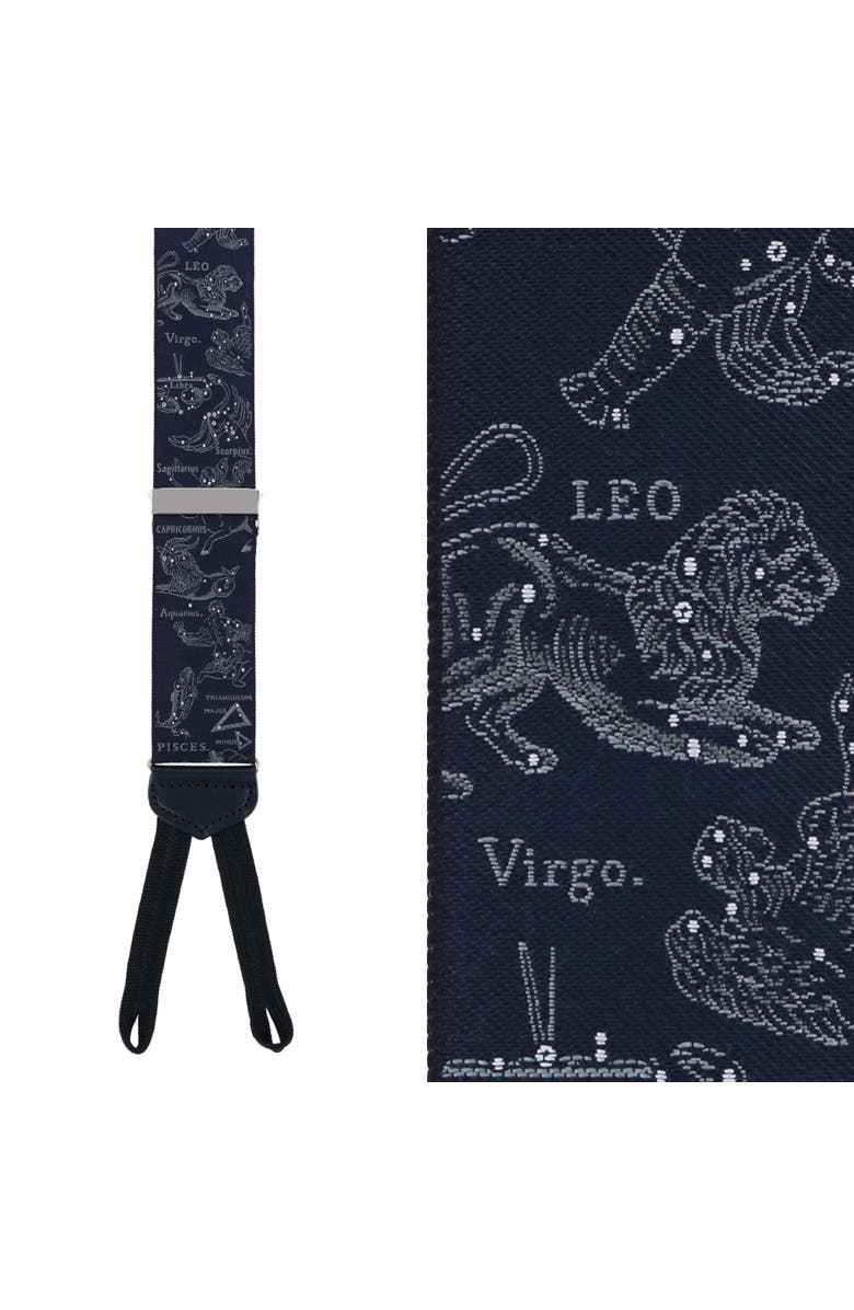 Trafalgar Retro Pattern Constellations Limited Run Silk Suspenders, Main, color,