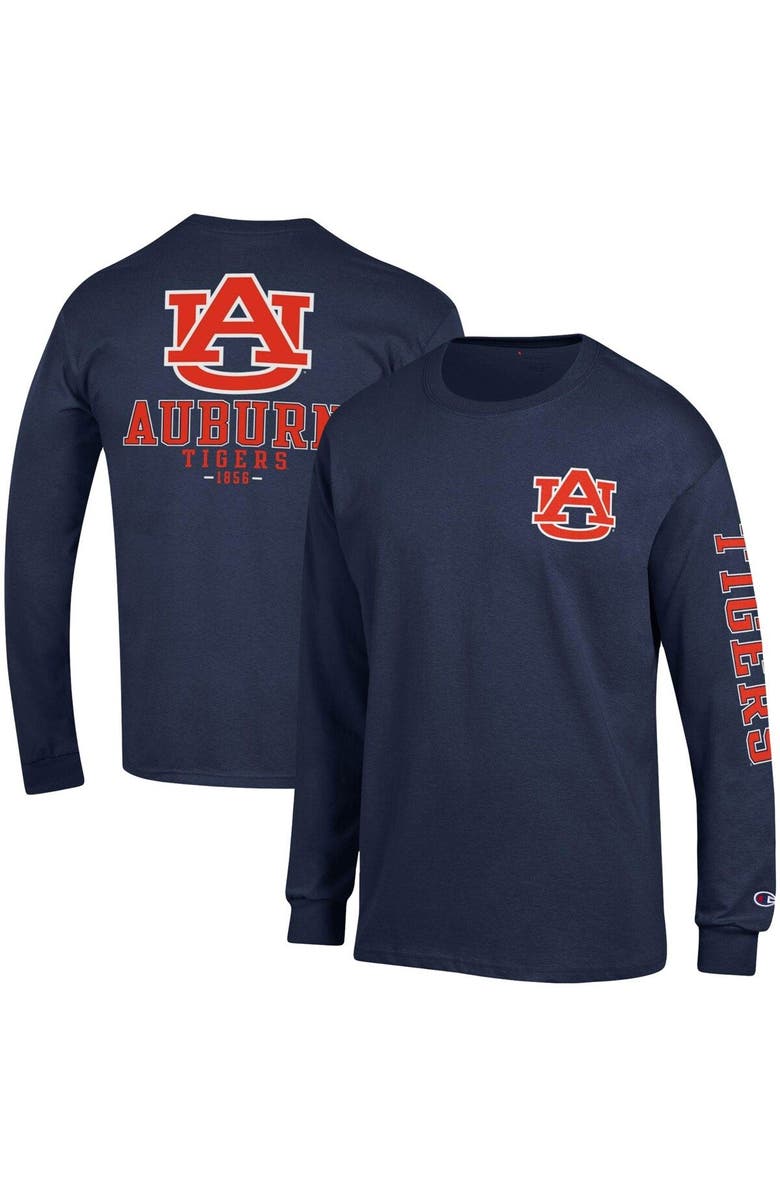 Champion Men's Champion Navy Auburn Tigers Team Stack Long Sleeve T-Shirt, Main, color, Navy
