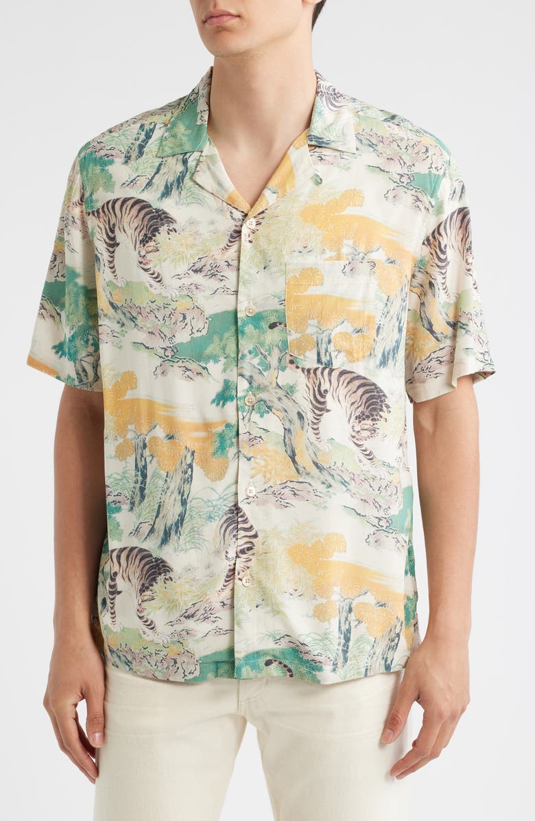 AllSaints Portland Camp Shirt, Alternate, color, Ecru White