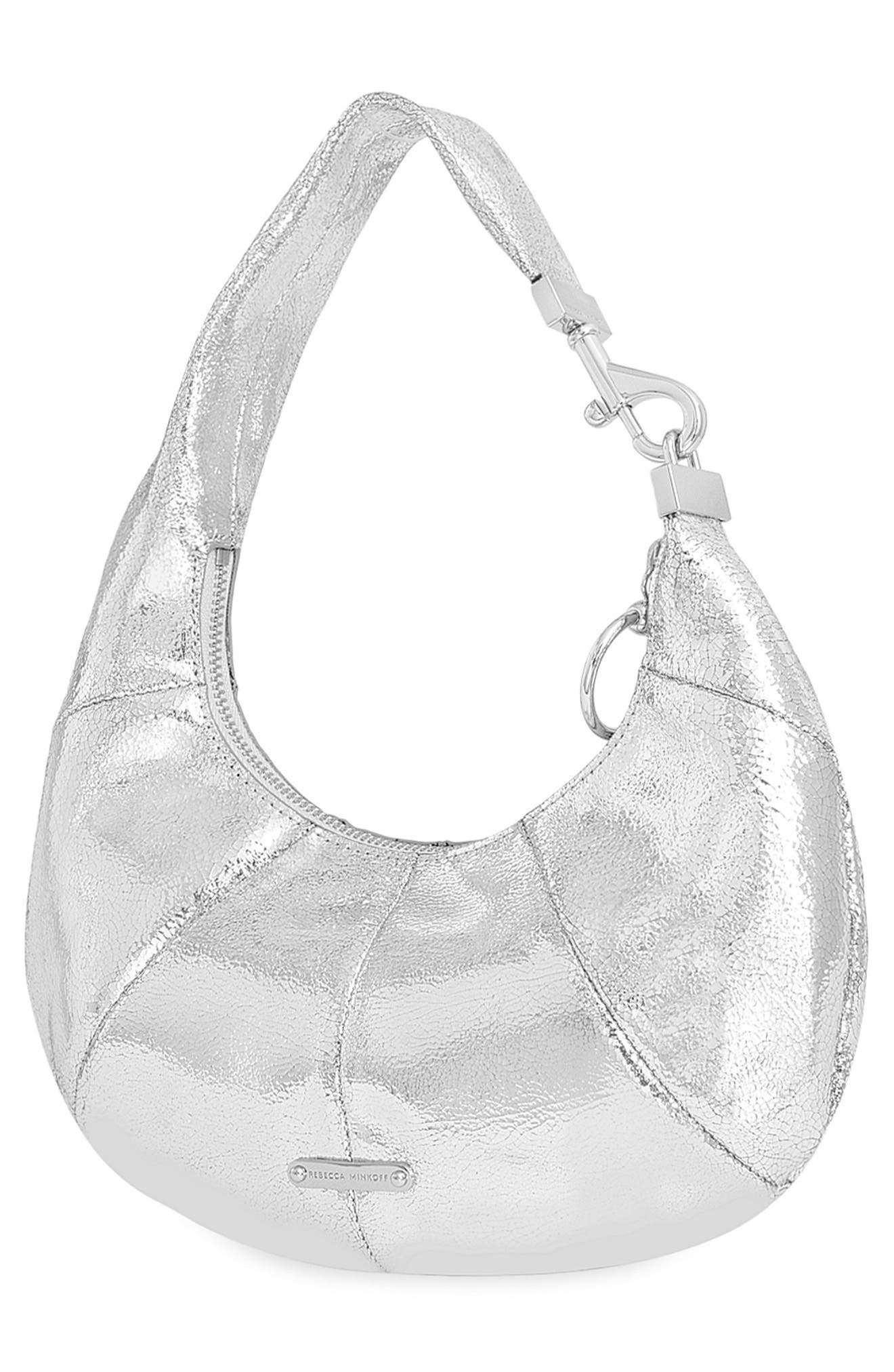 Rebecca Minkoff Mini Croissant Metallic Leather Hobo Bag (Women ...