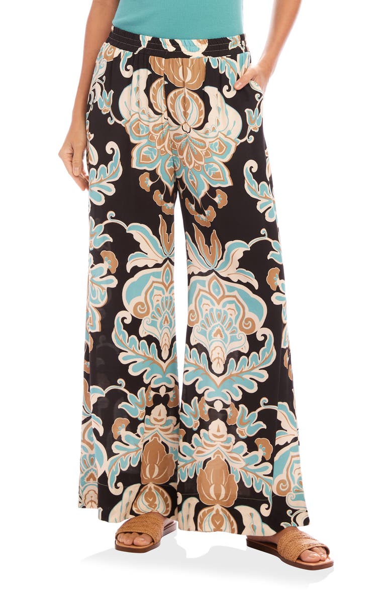 Karen Kane Floral Wide Leg Pants, Main, color, 