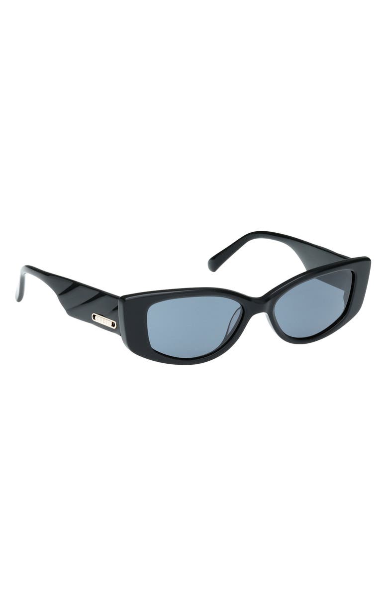 GUESS 54mm Cat Eye Sunglasses, Alternate, color, Shiny Black / Smoke