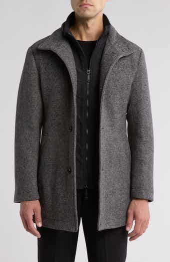 English Laundry Wool Blend Coat with Quilted Bib