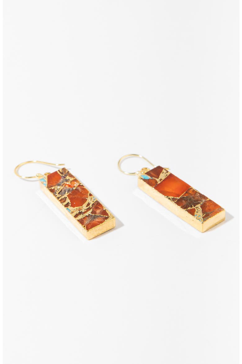 Rectangle Gemstone Drop Earrings, Alternate, color, MULTI