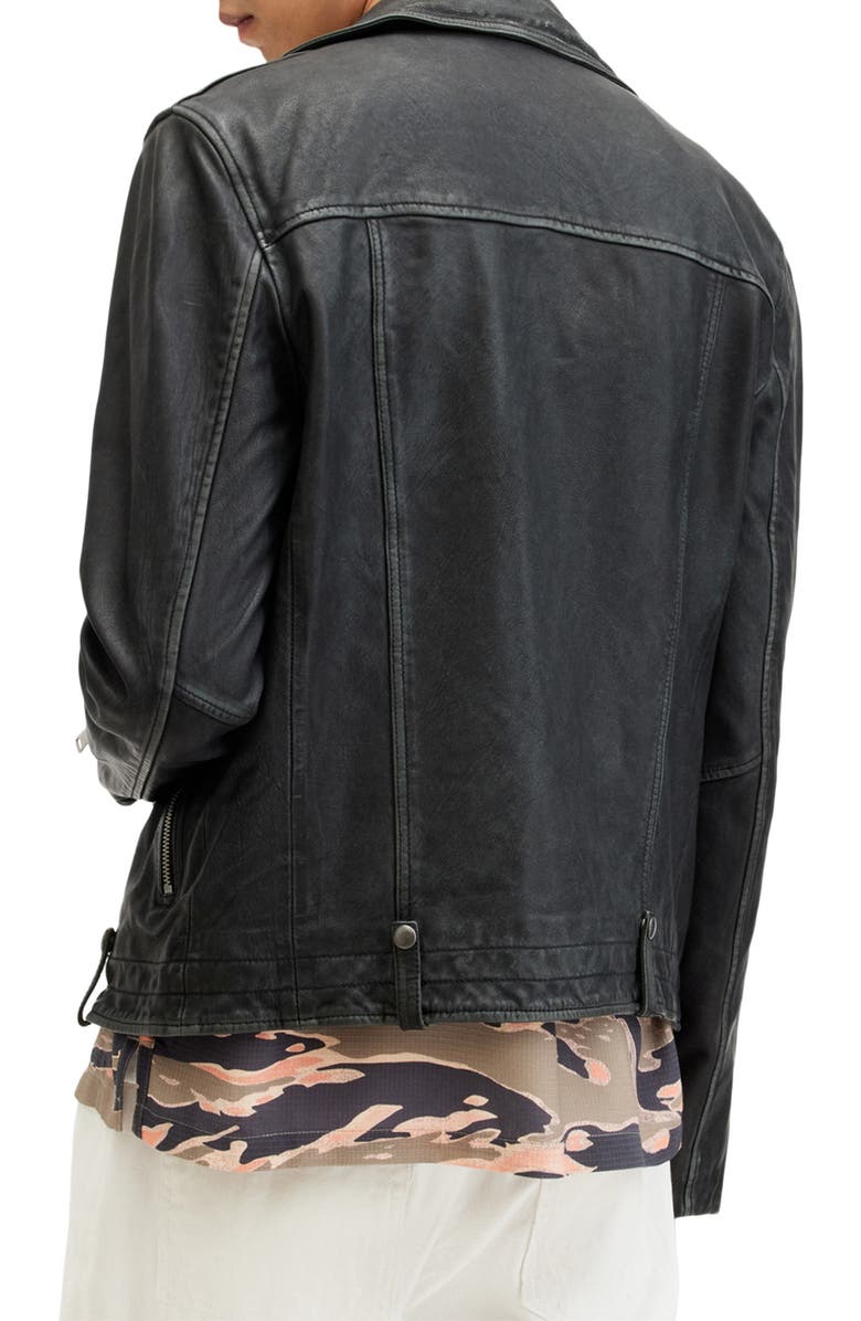 AllSaints Rosser Leather Biker Jacket, Alternate, color, 