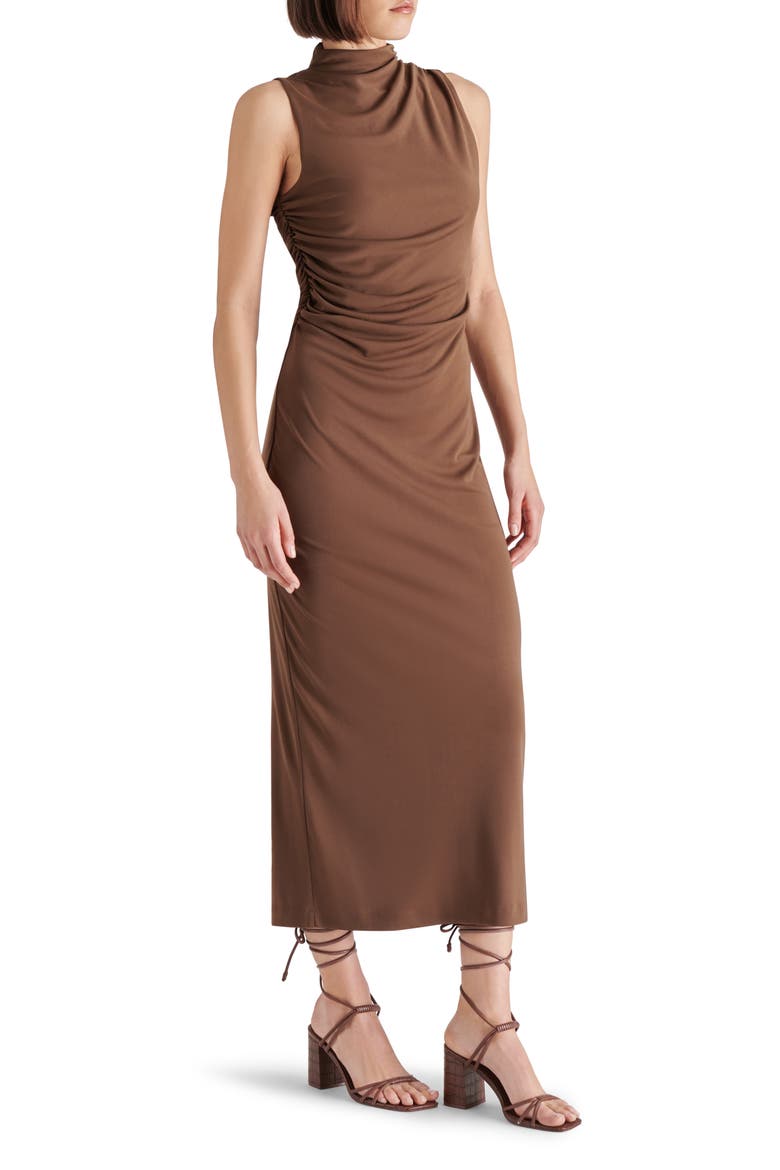 Mo Funnel Neck Matte Jersey Dress, Alternate, color, COCO
