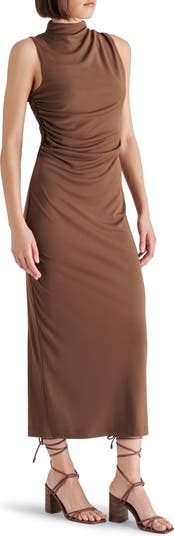 Mo Funnel Neck Matte Jersey Dress