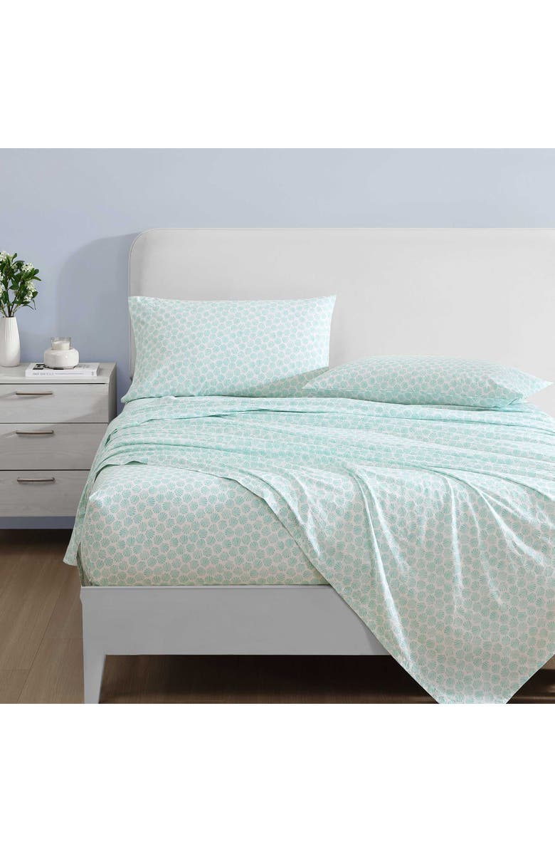 Laura Ashley Margate 4-Piece Cotton Sheet Set, Alternate, color, Bright Blue