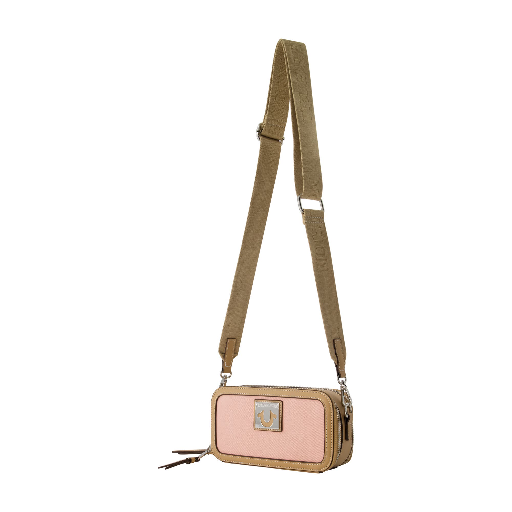 True Religion Horseshoe Plaque Crossbody Camera Bag, Alternate, color, Blush