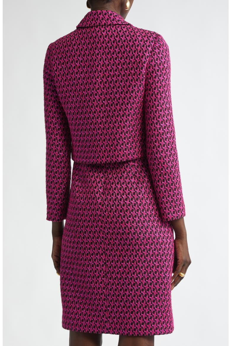 Honeycomb Tweed Knit Crop Jacket, Alternate, color, BWOL BLACK/ WILD ORCHID MULTI