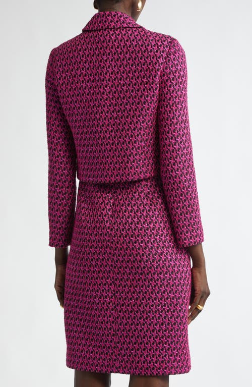 St John St. John Collection Honeycomb Tweed Knit Crop Jacket