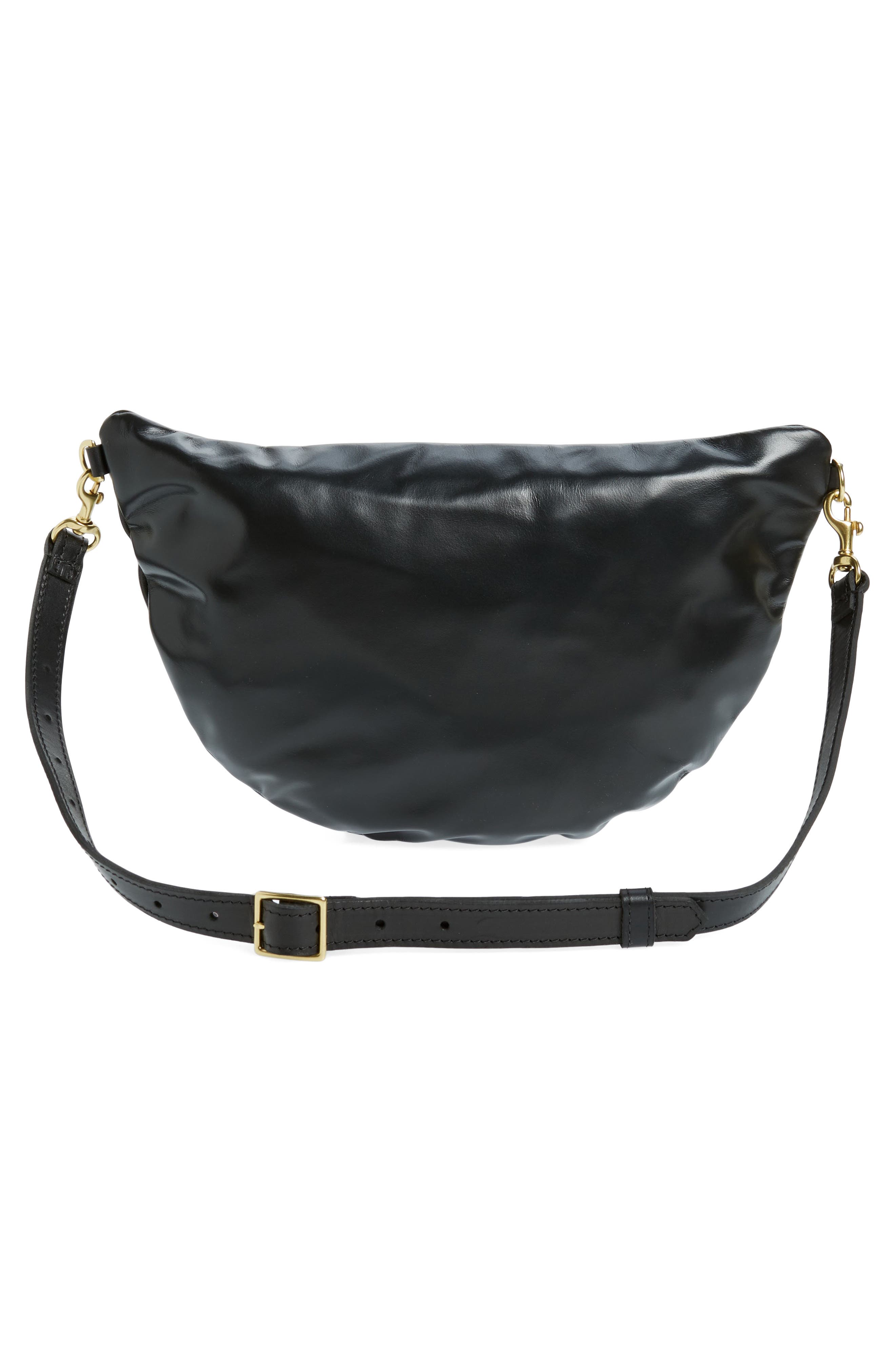 Grande Fanny Leather Belt Bag, Alternate, color, BLACK