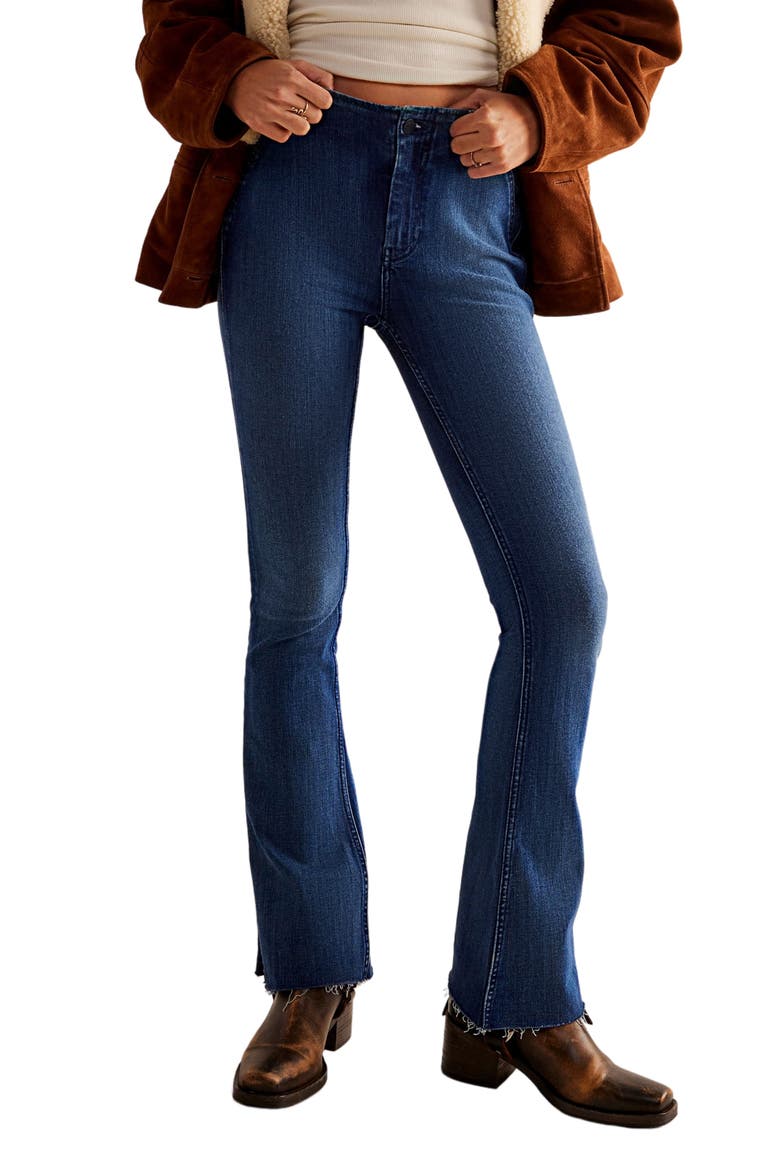 Level Up Side Slit Bootcut Jeans, Main, color, NIGHT SKY