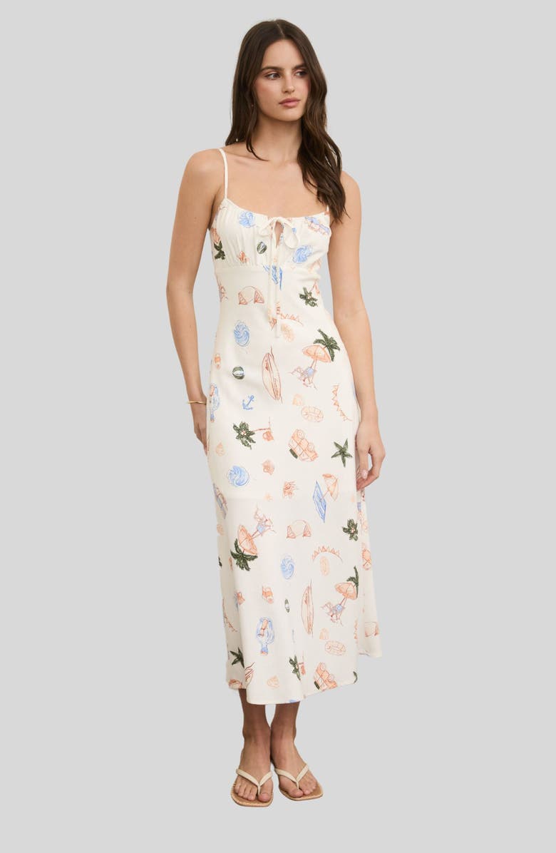 Blu Pepper Summer Print Midi Dress, Alternate, color, Cream Multi