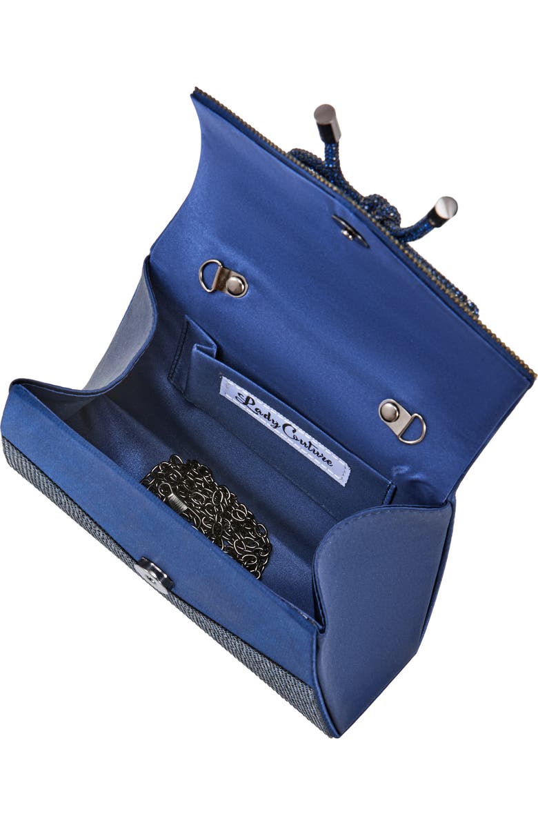 LADY COUTURE Rhinestone Top Handle Evening Bag, Alternate, color, Navy