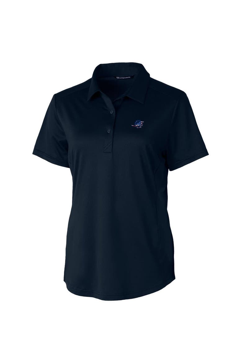Women's Cutter & Buck Navy Miami Dolphins Americana Prospect Textured Stretch Polo, Alternate, color, Navy
