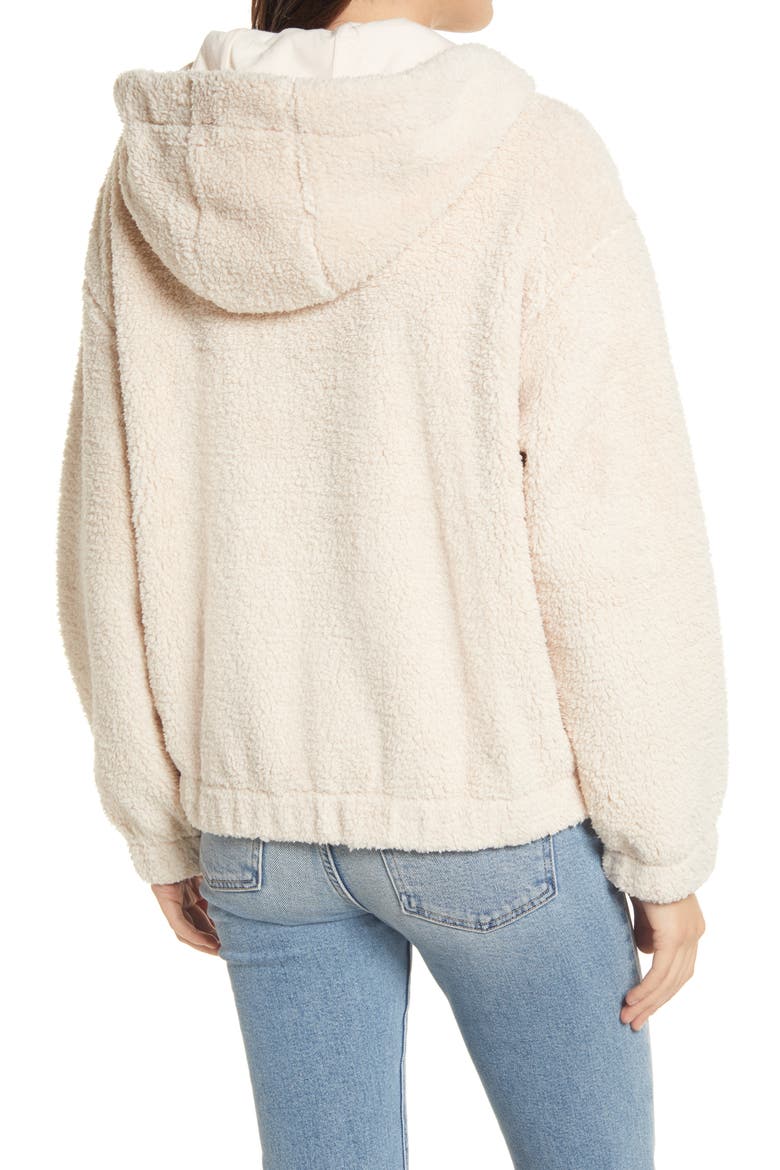 Faux Shearling Hoodie, Alternate, color, CREAM