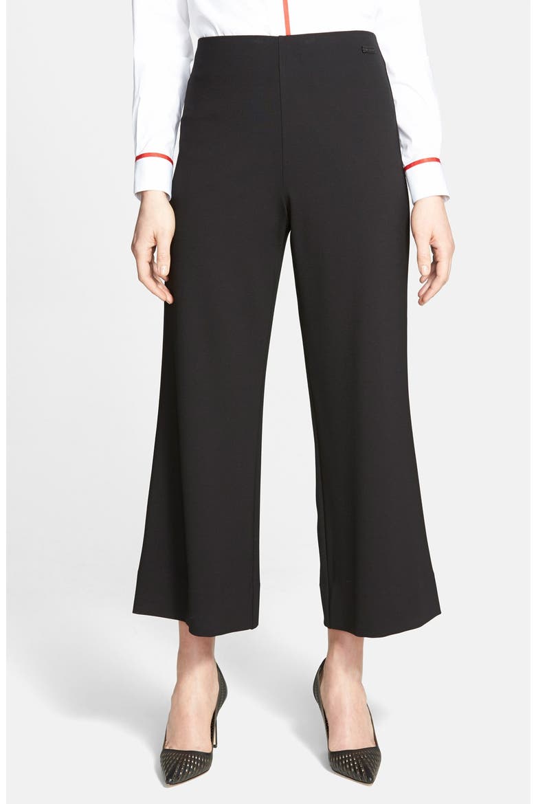 Wide Leg Crop Pants, Main, color, BLACK