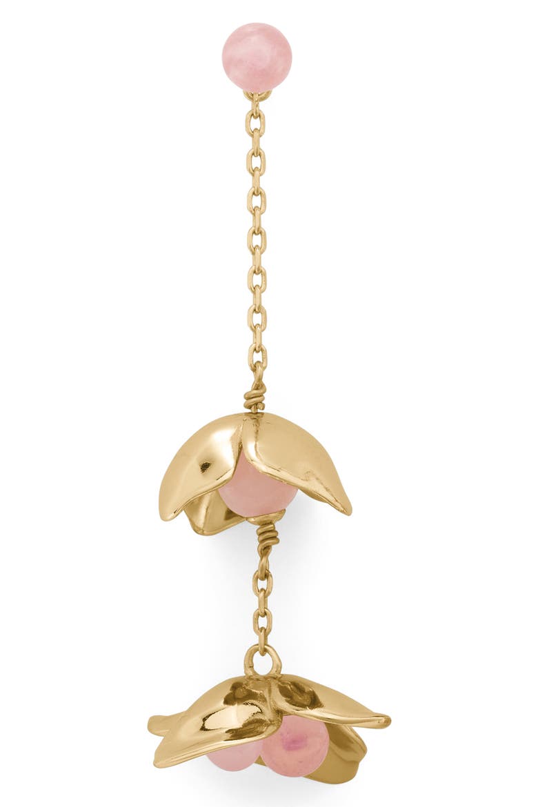 gilded garden linear drop earrings, Alternate, color, BLUSH