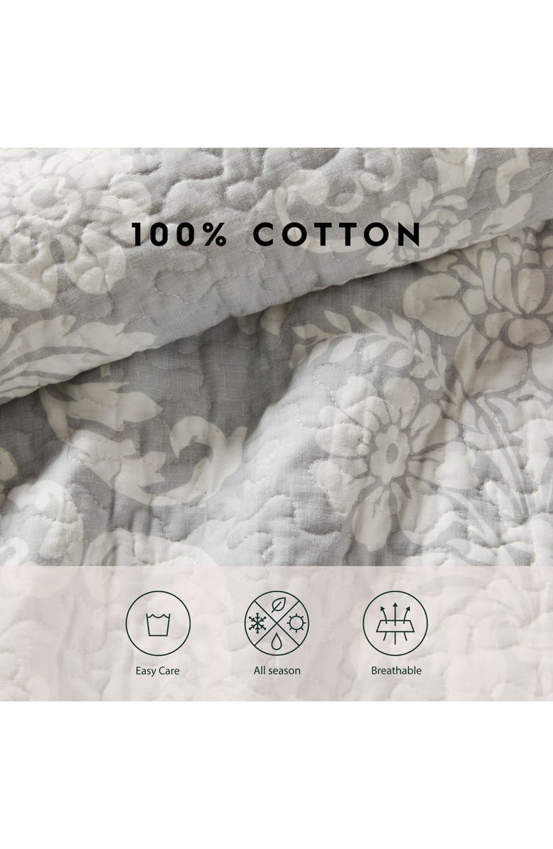 Laura Ashley Venetia Twin Quilt & Sham Set, Alternate, color, Grey