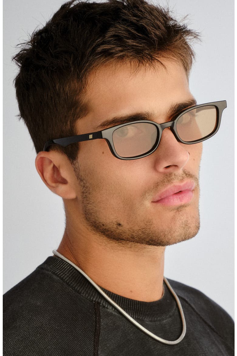 Gender Inclusive Echelon 52mm Rectangle Sunglasses, Alternate, color, BLACK/ YELLOW