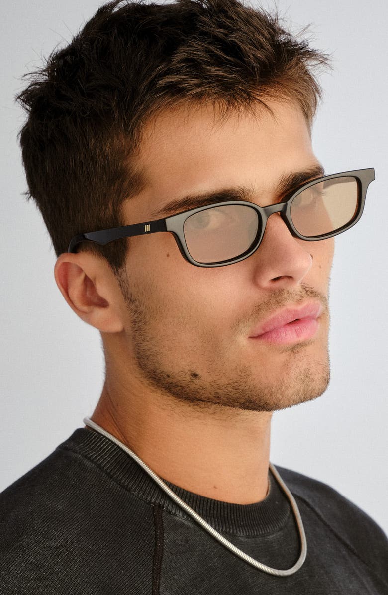 Le Specs Gender Inclusive Echelon 52mm Rectangle Sunglasses, Alternate, color, Black/ Yellow