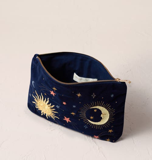 Elizabeth Scarlett Celestial Velvet Everyday Pouch In Black