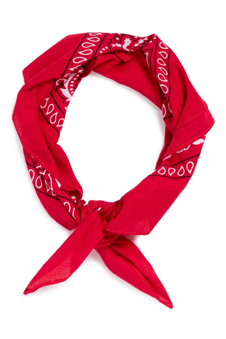 Paisley Print Bandana, Main, color, RED