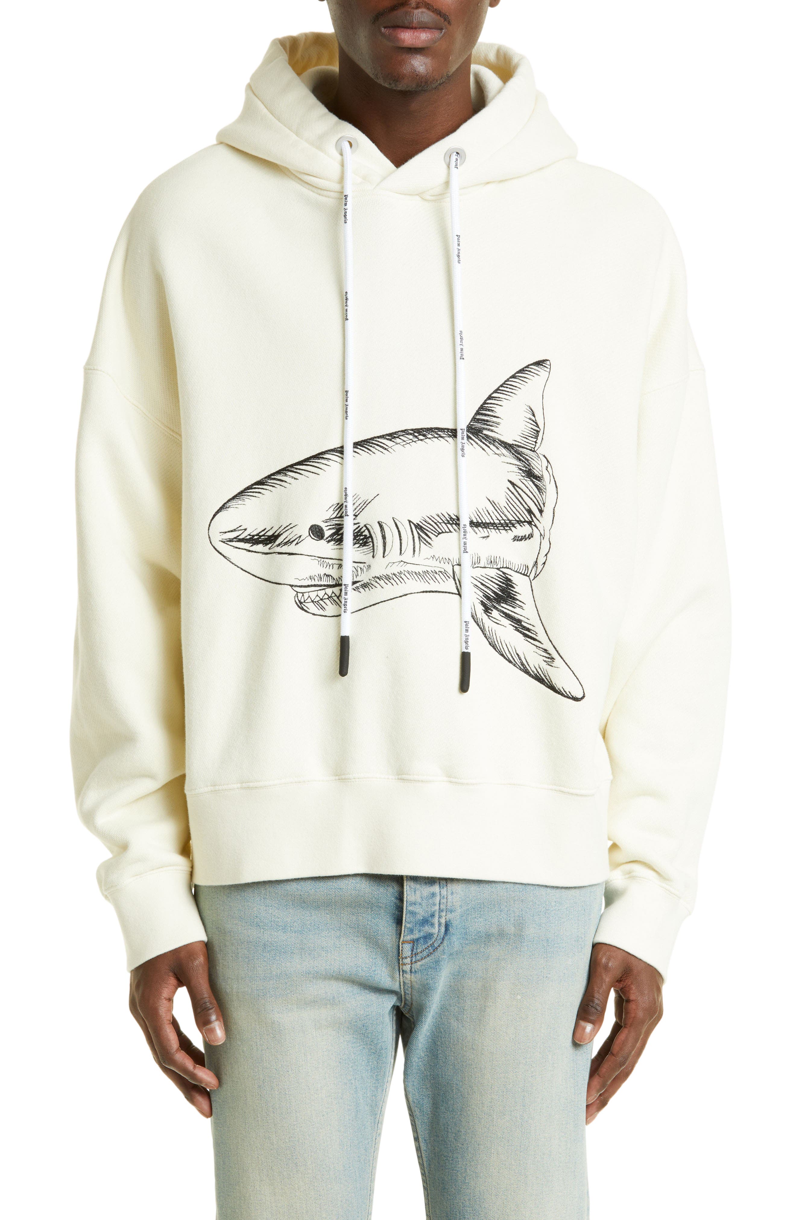 Palm Angels Split Shark Cotton Graphic Hoodie (Men) | Nordstromrack