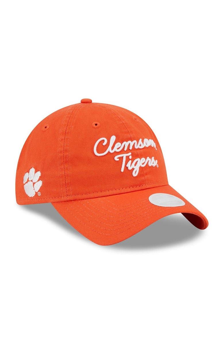 New Era Women's New Era Orange Clemson Tigers Script 9TWENTY Adjustable Hat, Main, color, 
