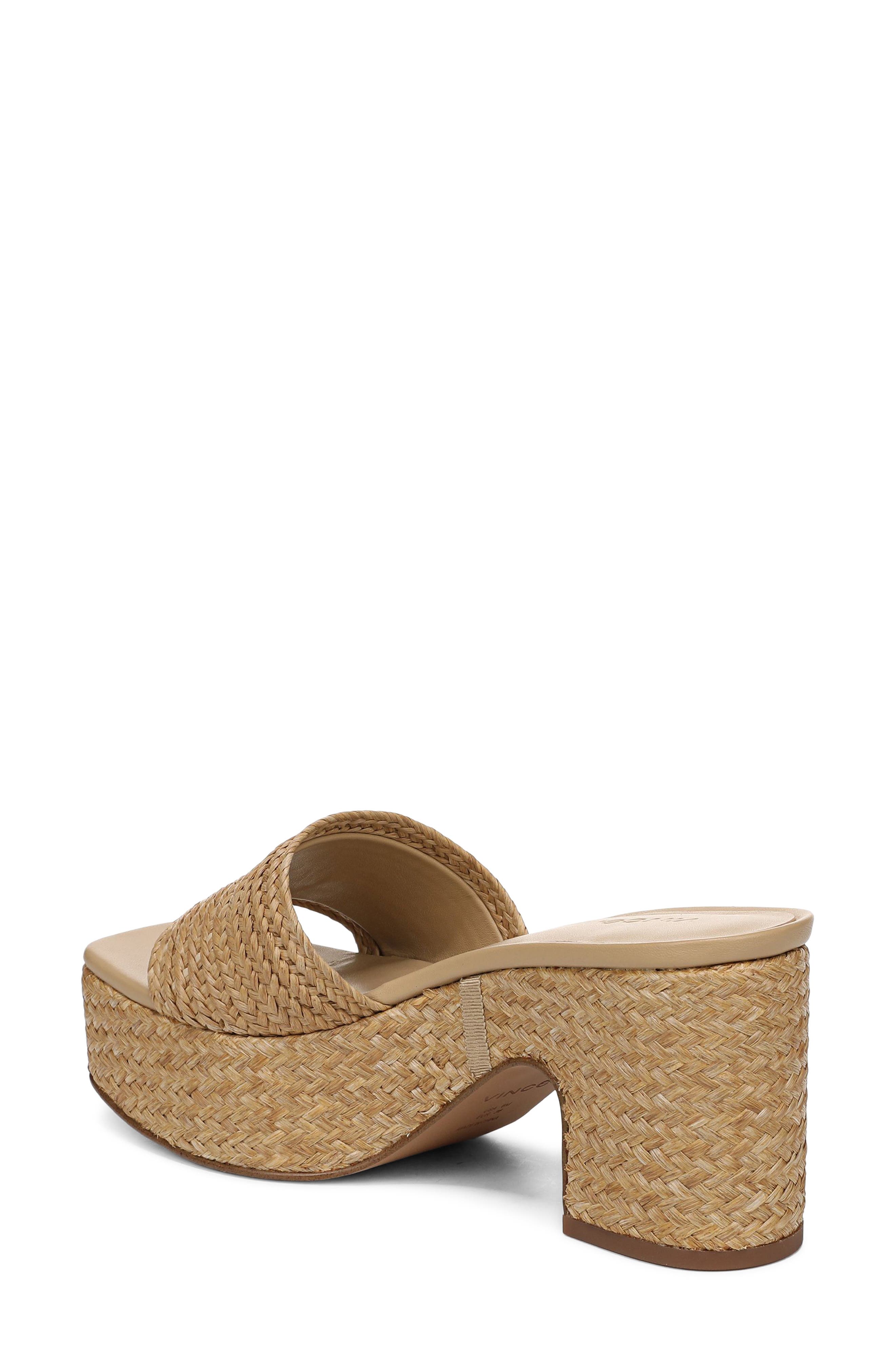 Vince Clarita Woven Platform Sandal, Alternate, color, Dark Wheat