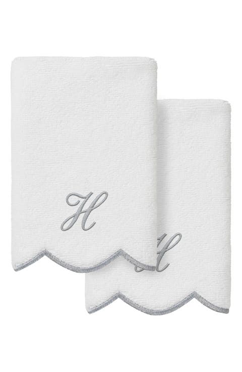 Scallop Personalized Monogram 2-Piece Towel Set