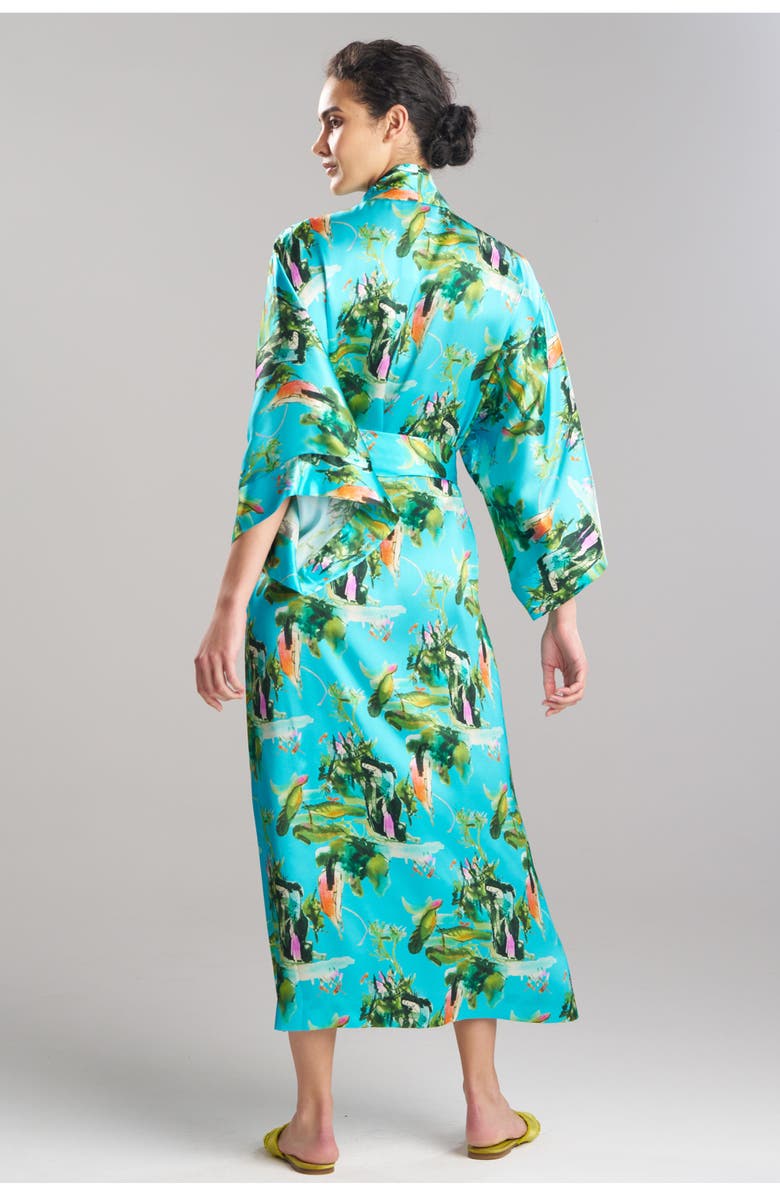 Josie Natori Bali Robe, Alternate, color, Azure
