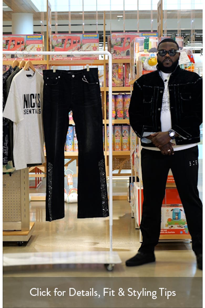 Crystal Side Snap Flare Jeans video
