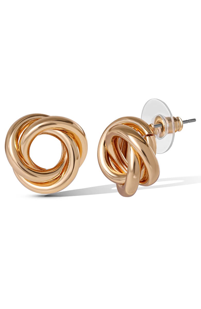 Jessica Simpson Mixed Shape Earring Set, Alternate, color, Gold